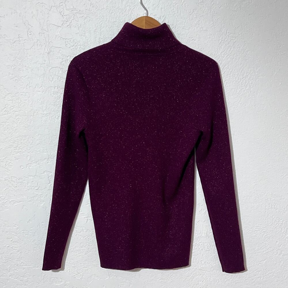 Lauren Ralph Lauren Plum Metallic Turtleneck Sweater L NWT
